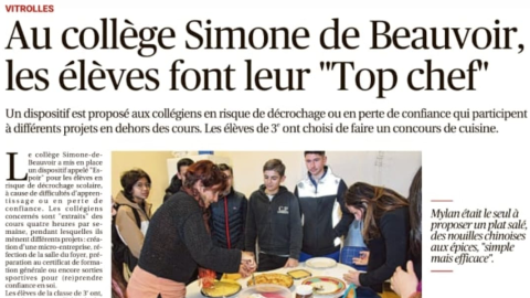 Article dans la Provence : Les élèves ESPOIR font leur « Top Chef » au collège (...)