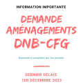 Demande aménagements DNB/CFG