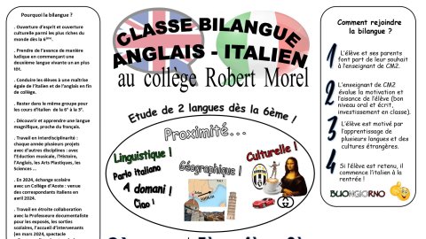 Classe bilangue Anglais-Italien
