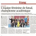 Notre équipe féminine de Futsal est championne académique !