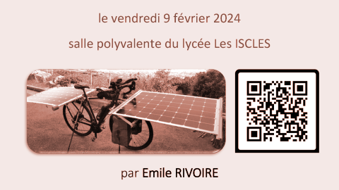 Conférence vélo solaire 9 février 2024