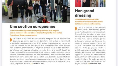 Le lycée Mongrand dans le magazine de la ville « Port d'Attache (...)