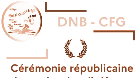 Cérémonie de remise des diplômes DNB et CFG - 15/11/2022