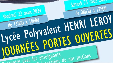 Journées Portes Ouvertes et inscriptions 2024 2025 Lycée Privé Henri Leroy (...)