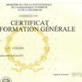 Certificat de Formation Générale (CFG)