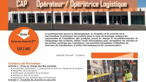CAP Opérateur/Opératrice Logistique