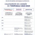 Calendrier de l'année de terminale 2023-2024