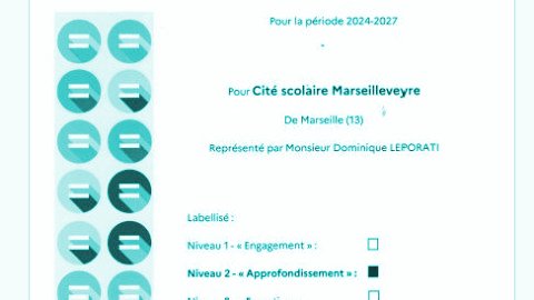 Le Lycée Marseilleveyre obtient le niveau 2 du label « Egalité Filles Garçons »