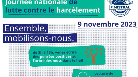 Journée nationale du 9 Novembre de lutte contre le harcèlement.