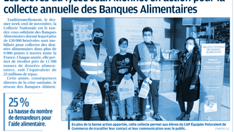 Les lycéens de Monnet collectent pour la banque alimentaire