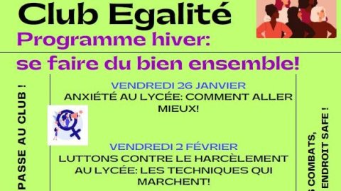 Le programme du club Egalité - Hiver 2023-24