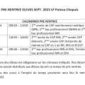 Programme de Pré-Rentrée au Lycée Professionnel G. Poinso-Chapuis