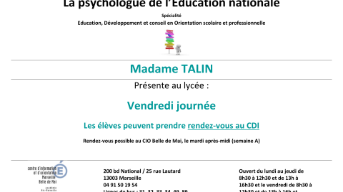 Psychologue de l'Education Nationale / Orientation