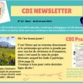 CDI - Lettre d'information mars, avril 2024