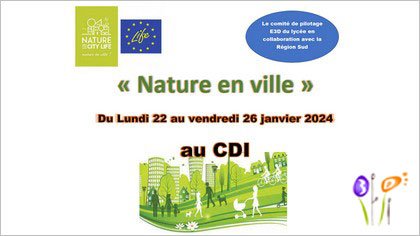 CDI_E3D_Expo « Nature en ville » du 22 au 26 janvier 2024